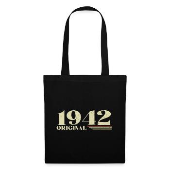Original 1942 Jahrgang 1942 Geburtstag 1942 Retro - Stoffbeutel - Schwarz - Vorne
