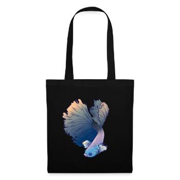 Betta Splendens Kampffisch Labyrinthfisch Geschenk - Stoffbeutel - Schwarz - Vorne