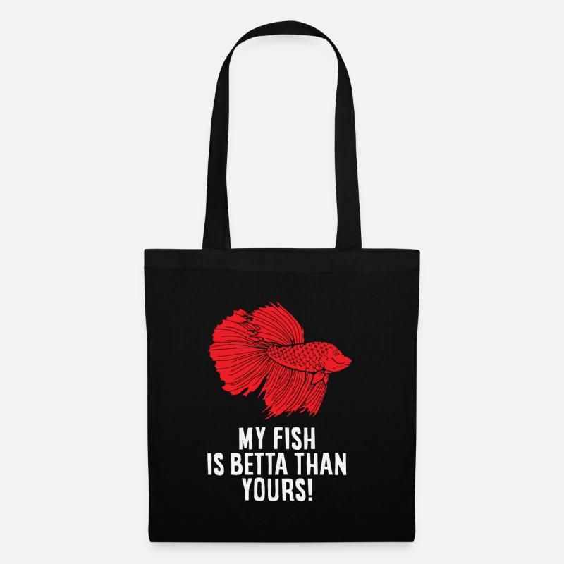 Betta Splendens Kampffisch Labyrinthfisch Geschenk - Stoffbeutel - Schwarz