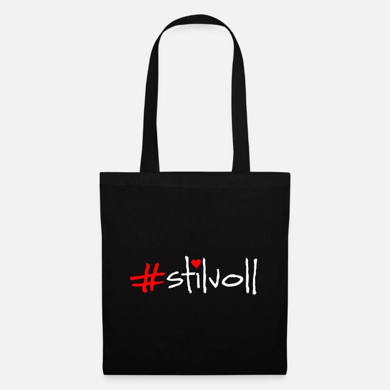 stilvoll - Stoffbeutel - Schwarz