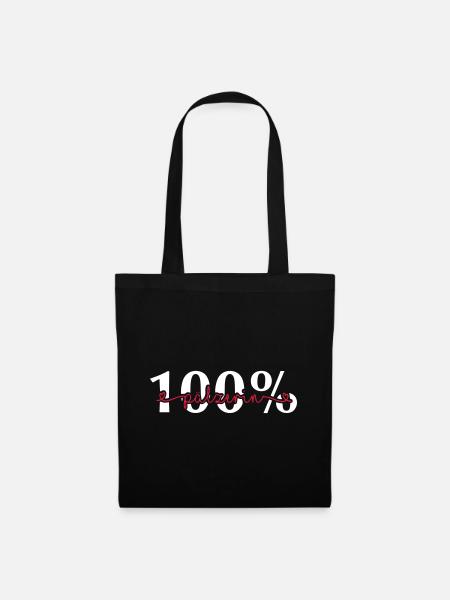 100 % Pälzerin - Stoffbeutel - Schwarz