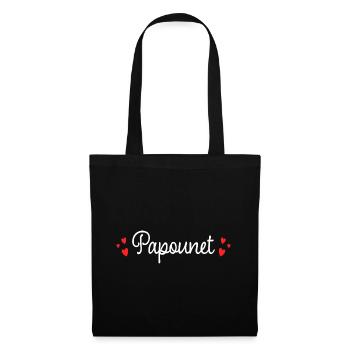 Papounet Fête Des Pères Cadeau Papa - Sac en tissu - noir - Devant