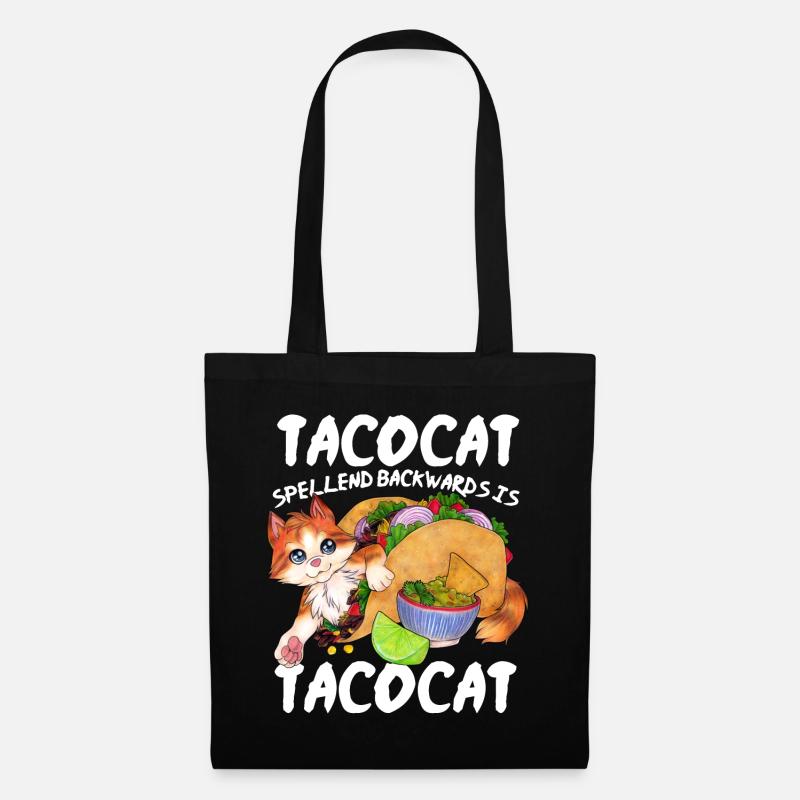Tacocat Lustige Katze in einem Taco Geschenk - Stoffbeutel - Schwarz