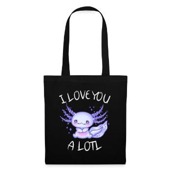 I love you a lotl Axolotl in love - Tote Bag - black - Front