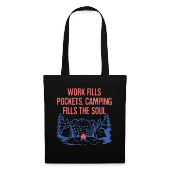 Camping Fills the Soul Motivational Quote Camper - Tote Bag - black - Front