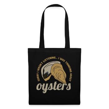 Penser aux huîtres Seafood Chef Wine - Sac en tissu - noir - Devant