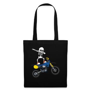 Dabbing Skeleton Motocross Motorcyclist Biker - Tote Bag - black - Front