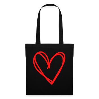 idée cadeau coeur amour amour - Sac en tissu - noir - Devant