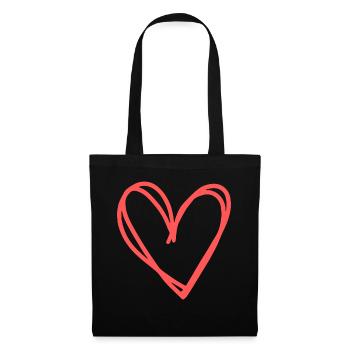 idée cadeau coeur amour amour - Sac en tissu - noir - Devant