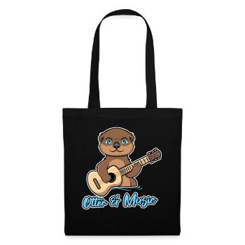 Les loutres et la musique Ukulélé Ironic Otter - Sac en tissu - noir - Devant