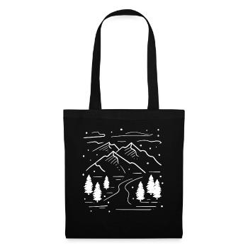 Paysage d'hiver Nature Saison hivernale Randonnée - Sac en tissu - noir - Devant