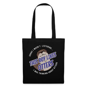 Boy Likes Cute Otters Wild Animal Sea Otter - Tote Bag - black - Front