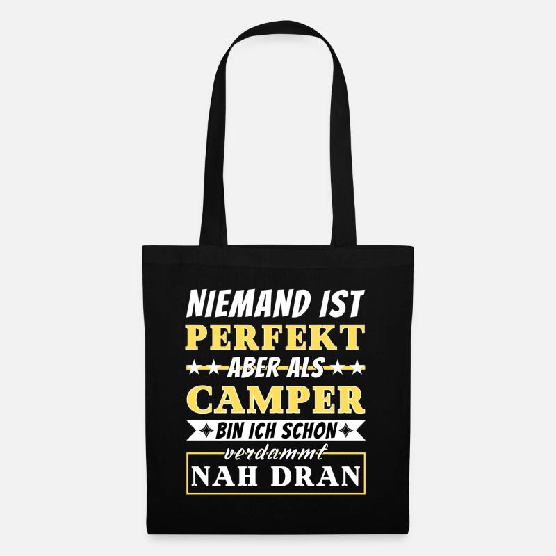 Niemand ist Perfekt - Camper sind nah dran - Stoffbeutel - Schwarz