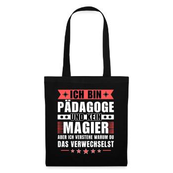 Ich bin Pädagoge und kein Magier - Stoffbeutel - Schwarz - Vorne