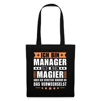 Ich bin Manager und kein Magier - Stoffbeutel - Schwarz - Vorne
