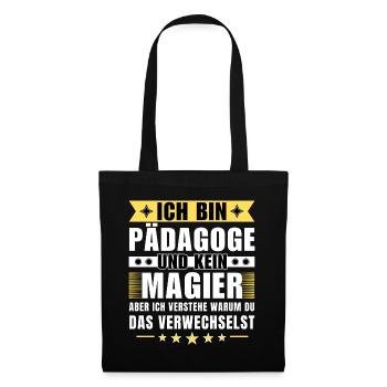 Ich bin Pädagoge und kein Magier - Stoffbeutel - Schwarz - Vorne