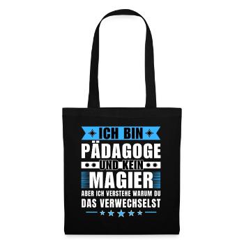 Ich bin Pädagoge und kein Magier - Stoffbeutel - Schwarz - Vorne