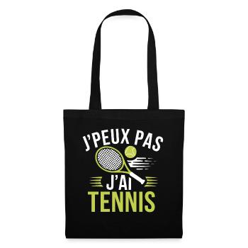 J'peux pas, j'ai tennis - Sac en tissu - noir - Devant