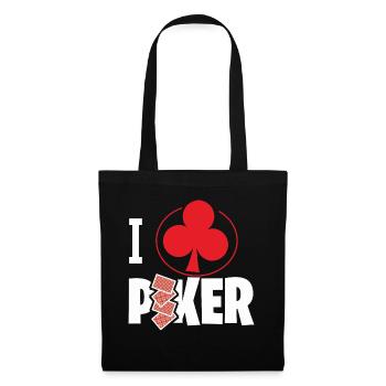 Ich Liebe Poker Mit Herz-Symbol - Stoffbeutel - Schwarz - Vorne