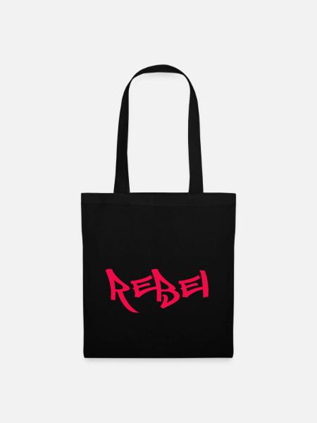 Rebell, Rebel, Rebellen, Pink, Statement - Stoffbeutel - Schwarz