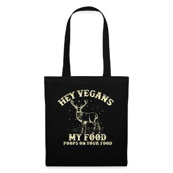 HEY VEGANS MON ALIMENTATION POOPS SUR VOTRE ALIMENT - Sac en tissu - noir - Devant