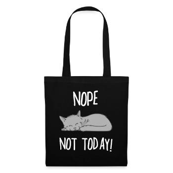 NOPE NOT TODAY KATZE Geschenk Geschenkidee - Stoffbeutel - Schwarz - Vorne