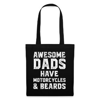 Les Papas Géniaux Ont Des Motos Et Des Barbes - Sac en tissu - noir - Devant