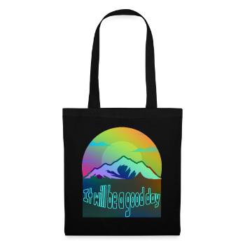 bonne journée, amour de la nature, joie de vivre - Sac en tissu - noir - Devant