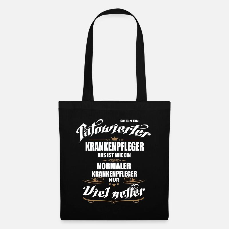 Tätowierter Krankenpfleger ist netter! - Stoffbeutel - Schwarz