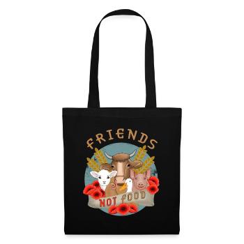Amis pas nourriture - Sac en tissu - noir - Devant
