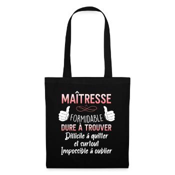 Maitresse formidable Cadeau Instutrice Ecole - Sac en tissu - noir - Devant