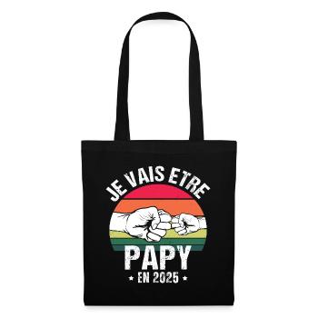 Je vais être papy en 2025 cadeau naissance vintage - Sac en tissu - noir - Devant