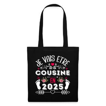 Je vais être cousine 2025 annonce naissance cadeau - Sac en tissu - noir - Devant