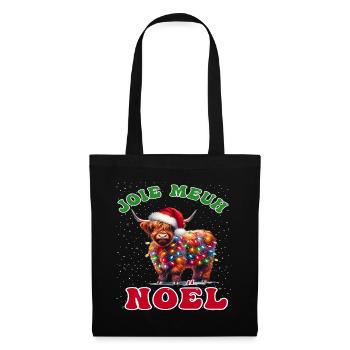 Joie Meuh Noël Cadeau Humoristique Vache Noël - Sac en tissu - noir - Devant