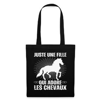 Juste Une Fille Qui Adore Les Chevaux Cadeau - Sac en tissu - noir - Devant