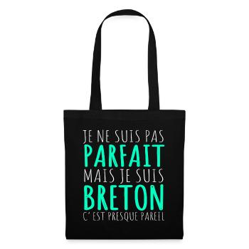 Je Suis Breton Humour Bretagne Cadeau - Sac en tissu - noir - Devant