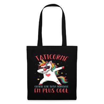 Taticorne Humour Tata Tante Licorne Dab Cadeau - Sac en tissu - noir - Devant
