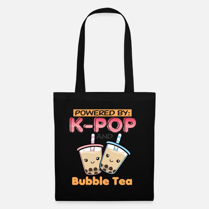 Powered by K-Pop and Bubble Tea - Tote Bag - black