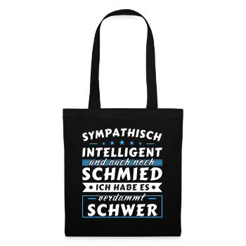 Sympathisch und intelligent - Schmied Edition - Stoffbeutel - Schwarz - Vorne