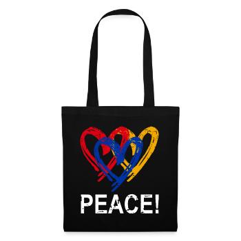 Armenien Herz Peace - Stoffbeutel - Schwarz - Vorne