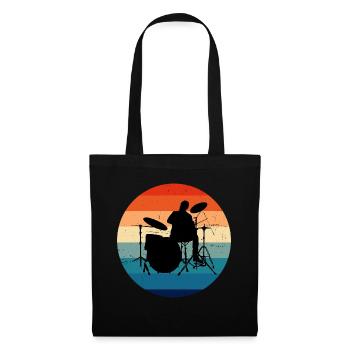 Perkussionist Drummer Schlagzeug Schlagzeugspielen - Stoffbeutel - Schwarz - Vorne