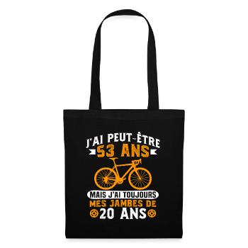 Anniversaire 53 ans pour un cycliste cadeau vélo - Sac en tissu - noir - Devant