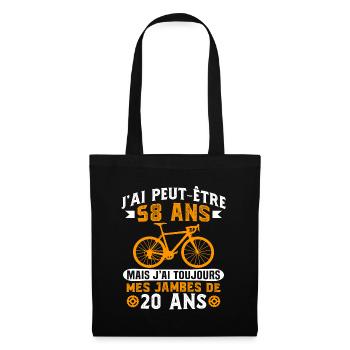 Anniversaire 58 ans pour un cycliste cadeau vélo - Sac en tissu - noir - Devant