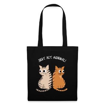 JUST ACT NORMAL - TABBY CATS, FOR CAT LOVERS - Tote Bag - black - Front