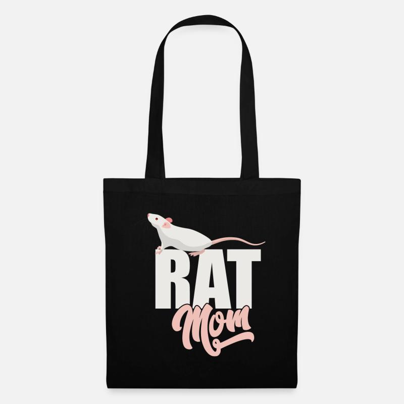 Ratte - Ratte Mama - Stoffbeutel - Schwarz