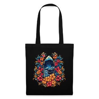 Surf Vibes: Vintage Retro Surfing Illustration - Tote Bag - black - Front