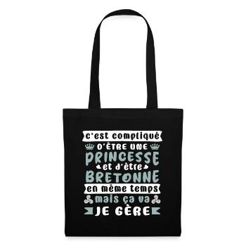 Cadeau original femme bretonne,bretonne,bzh,breizh - Sac en tissu - noir - Devant