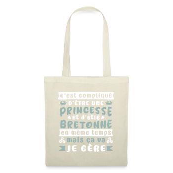 Cadeau original femme bretonne,bretonne,bzh,breizh - Sac en tissu - nature - Devant