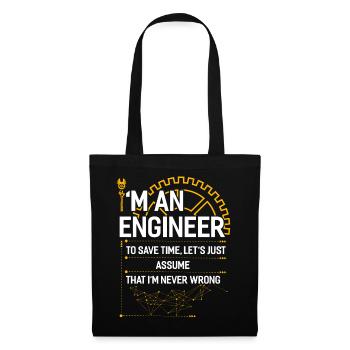 Ingénieur génie mécanique cadeau génie électrique - Sac en tissu - noir - Devant