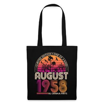 Août 1958 Vintage Anniversaire Rétro Cadeau - Sac en tissu - noir - Devant